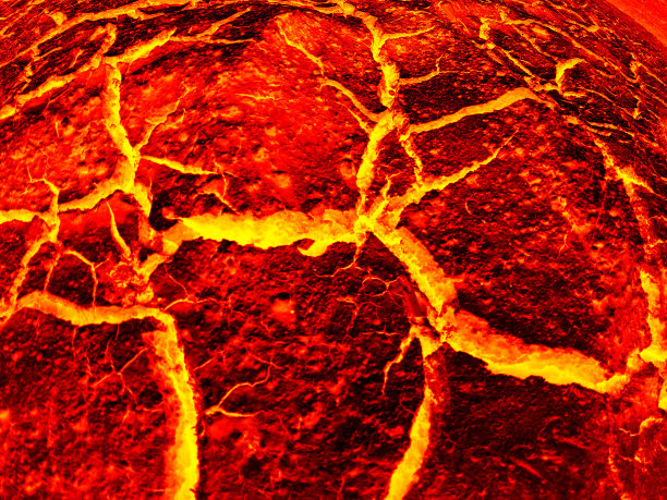 郁郁葱葱的熔岩。红色熔岩纹理背景图片下载