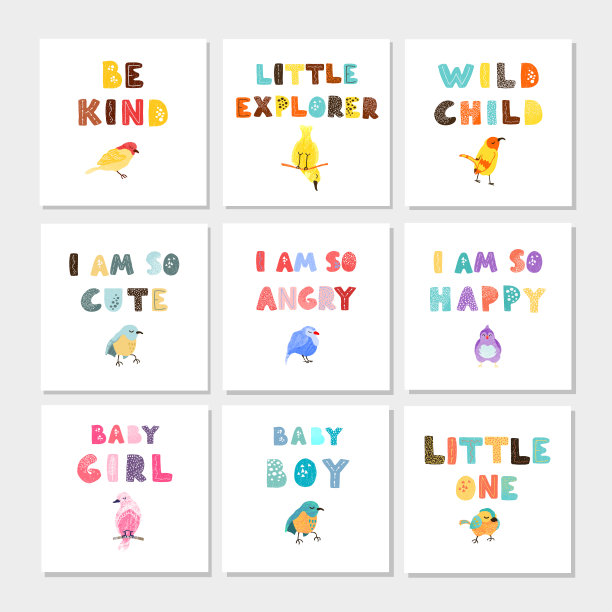 矢量集与有趣的手绘幼儿园海报与字母图片下载