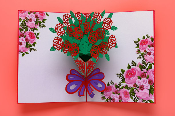 情人节和母亲节礼品玫瑰花束卡片图片下载