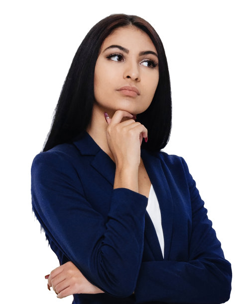 拉丁美洲和西班牙裔女性商人站在白色背景穿着夹克图片下载