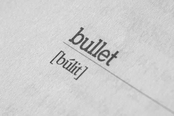 单词子弹和音标。图片下载