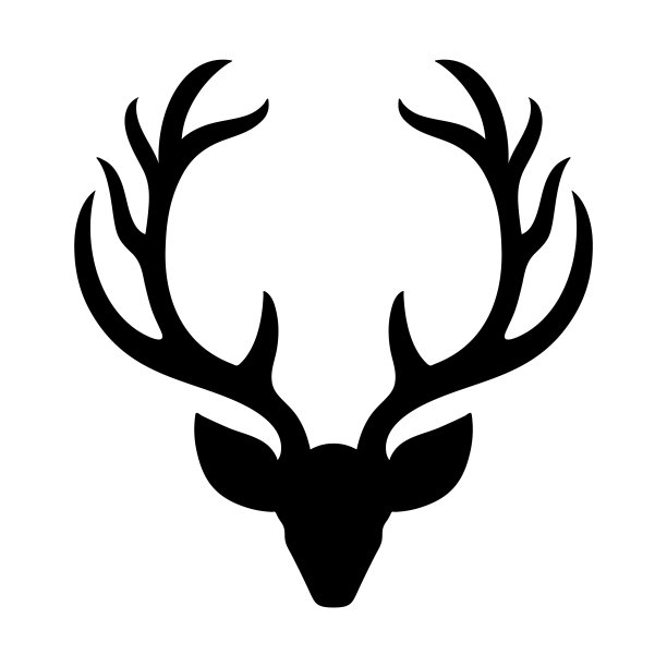 驯鹿剪影图标标志图案背景图片下载