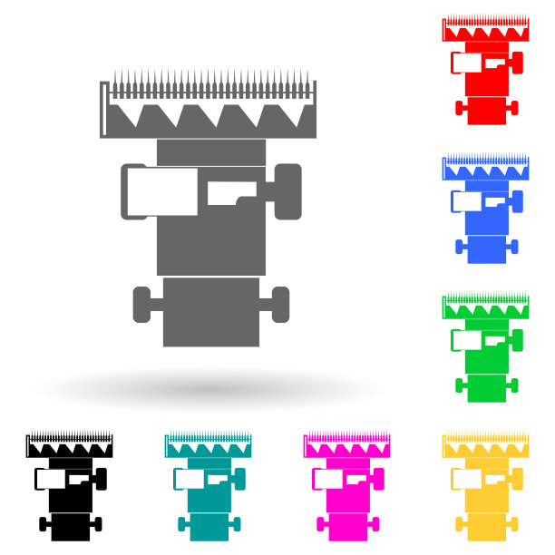 结合收割机多颜色风格图标。简单的字形，平面矢量传输视图从上面的图标，用户界面和用户体验，网站或移动应用程序图片下载