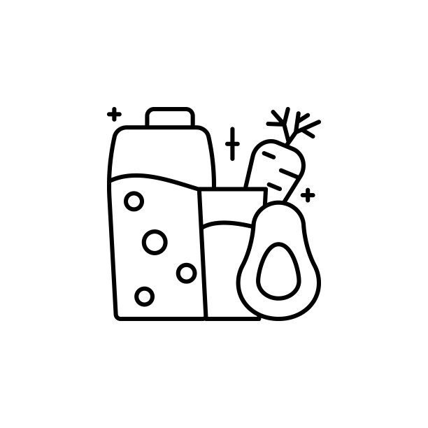 果汁，胡萝卜，鳄梨图标。简洁的线条，勾勒出奢华生活的向量元素，适用于ui和ux、网站或手机应用图片下载