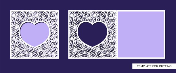 带有折页的装饰性方形卡片。图片下载