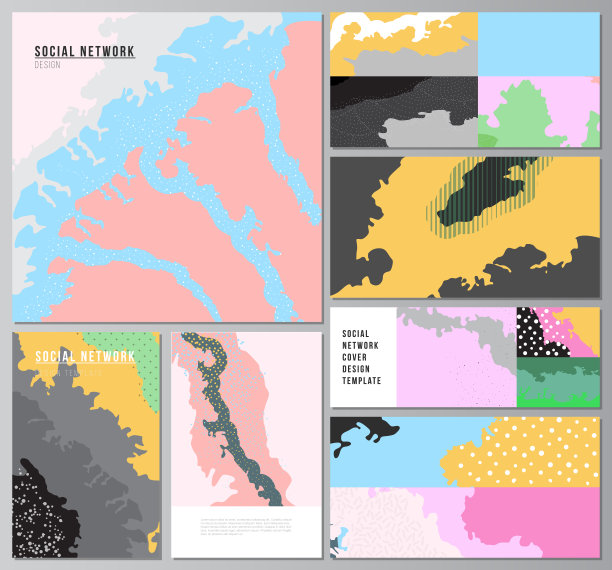 矢量布局的现代社会网络模型的封面设计，网站设计，网站背景或广告模型。日本模式模板。亚洲风格的景观背景装饰。图片下载