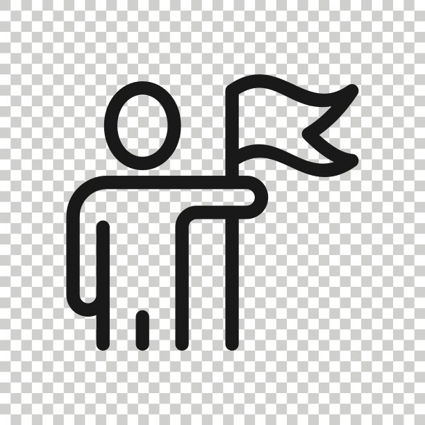 人们的旗帜图标在平面风格。胜利矢量插图在白色孤立的背景。成就商业概念。图片下载