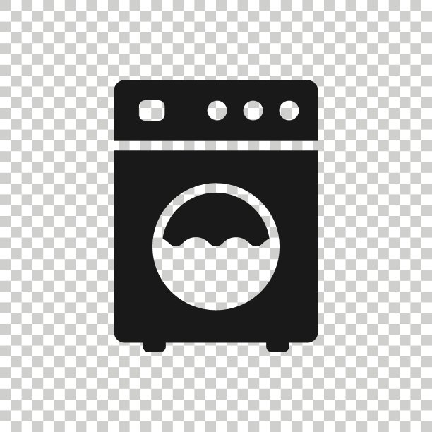 洗衣机图标在平坦的风格。在白色孤立背景上的洗衣机矢量插图。洗衣业务概念。图片下载