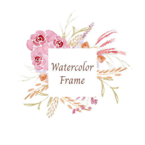 水彩花卉无缝背景与玫瑰，其他花和叶孤立在白色背景上的高分辨率图片下载