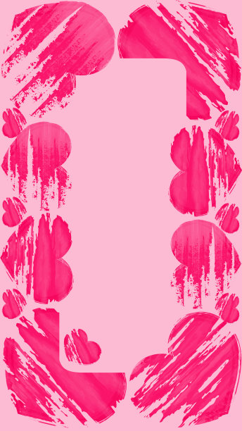 情人节快乐。横幅，传单，垂直模板的社会网络。框架与破旧肮脏的心。红色的情人节边界与空的地方的故事，文字或照片。矢量图图片下载