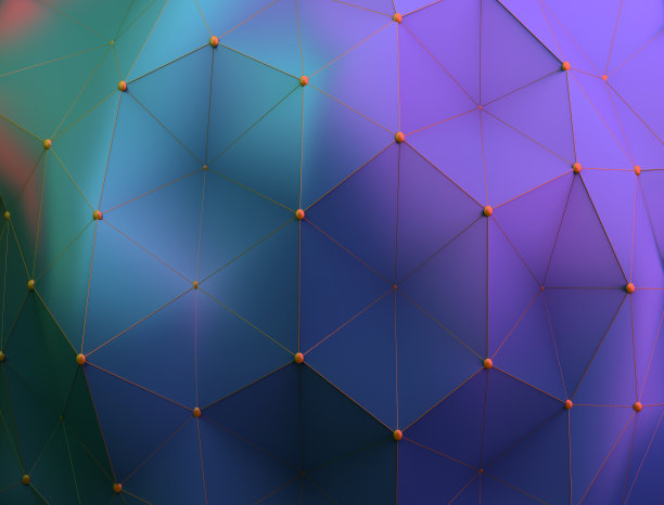 三角背景与互联点图片下载