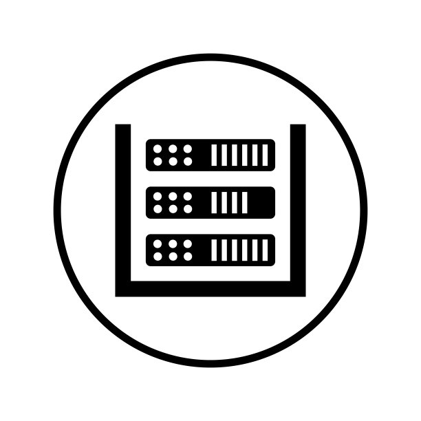 数据库存储服务器圆形图标图片下载