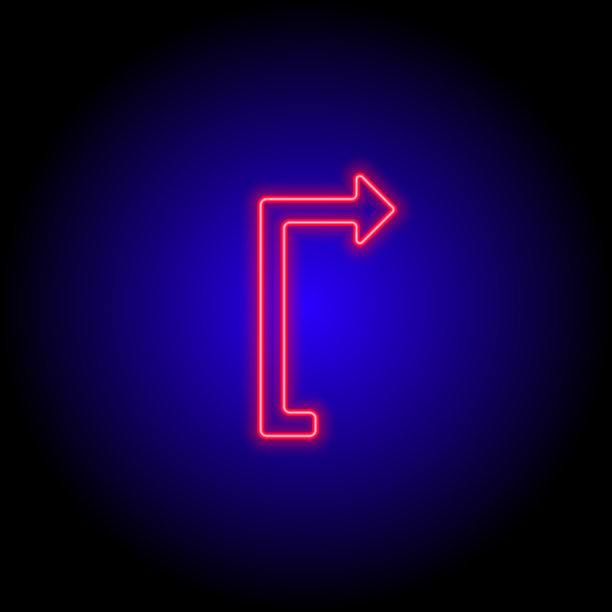 霓虹灯矢量平面设置图标彩色不同的箭头孤立图片下载