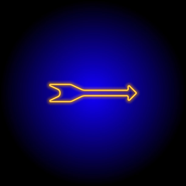 霓虹灯矢量平面设置图标彩色不同的箭头孤立图片下载