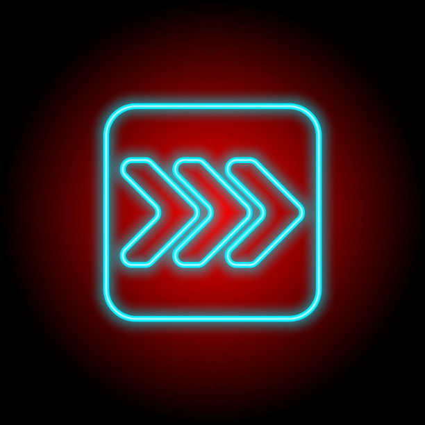 霓虹灯矢量平面设置图标彩色不同的箭头孤立图片下载