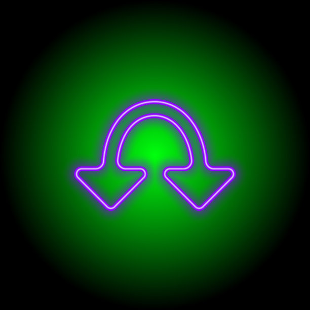 霓虹灯矢量平面设置图标彩色不同的箭头孤立图片下载