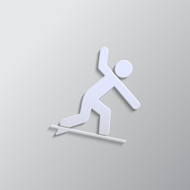 冲浪纸风格，矢量图标。灰色矢量背景图片下载