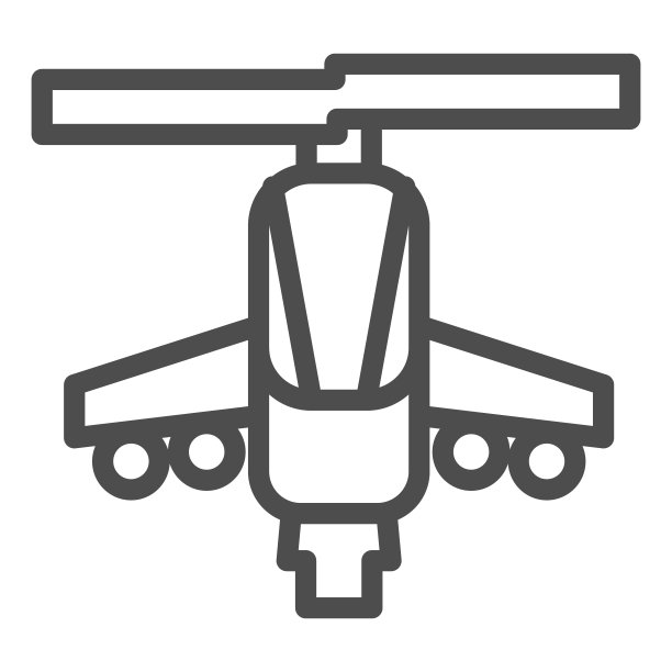 战斗直升机线图标。攻击武器，陆军航空兵符号，白色背景上轮廓风格象形文字。军事或战争标志的移动概念和网页设计。矢量图形。图片下载