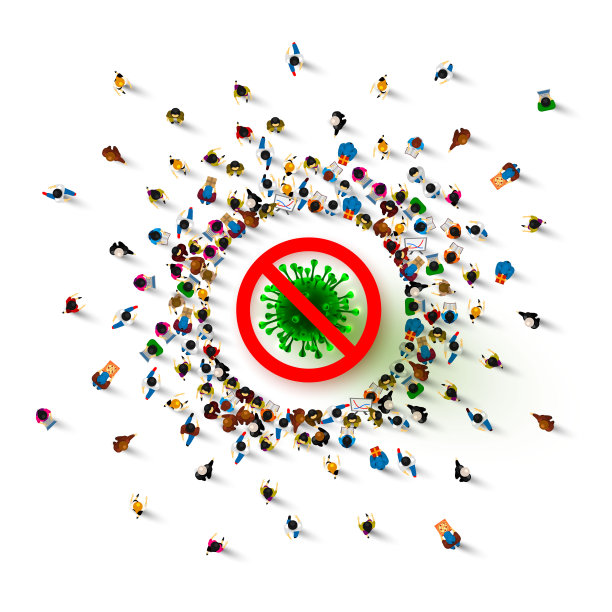 人们危险阻止病毒，阻止流行病传播。矢量图图片下载