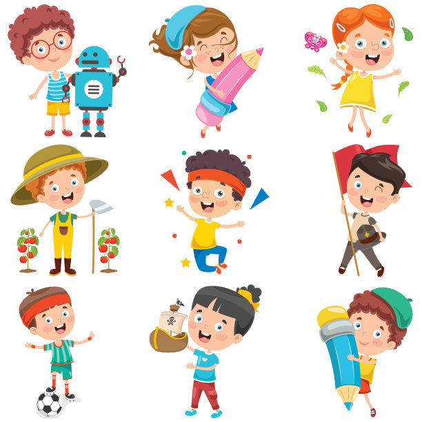 卡通人物做各种各样的活动图片下载