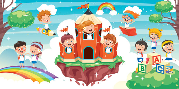 可爱的孩子玩抽象的自然图片下载