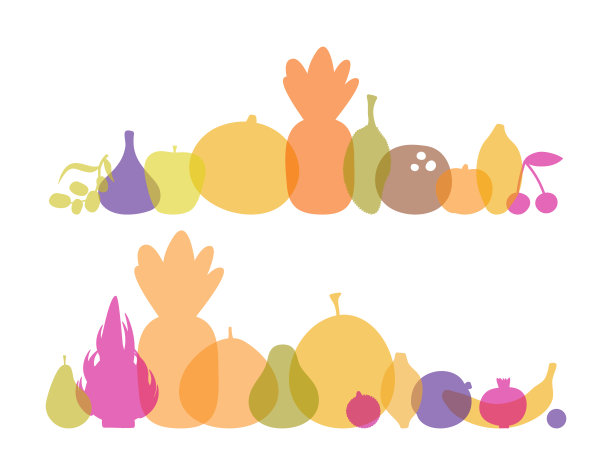 矢量彩色剪影蔬菜半透明的背景图片下载