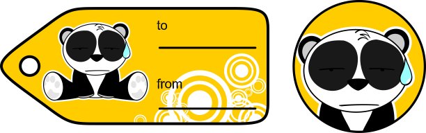 可爱的卡哇伊熊猫熊礼品卡套图片下载