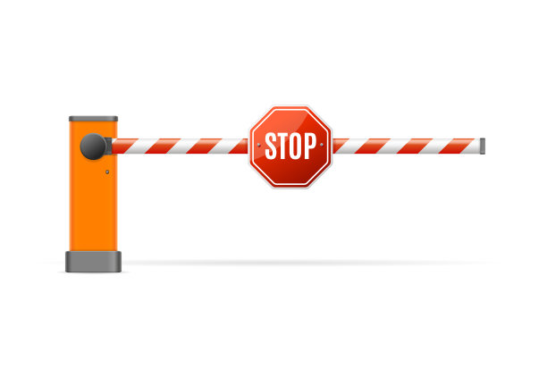 逼真详细的3d障碍门。向量图片下载