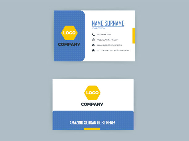 美丽的平面设计浅蓝色名片图片下载