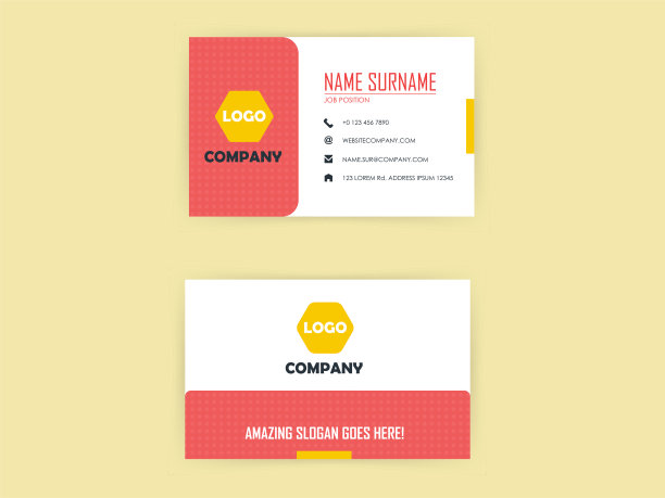 美丽的红色名片平面设计图片下载