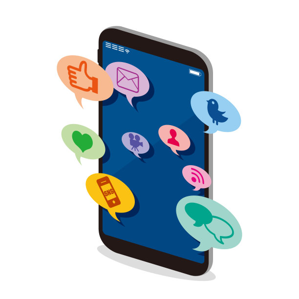 智能手机SNS网站图标向量图片下载