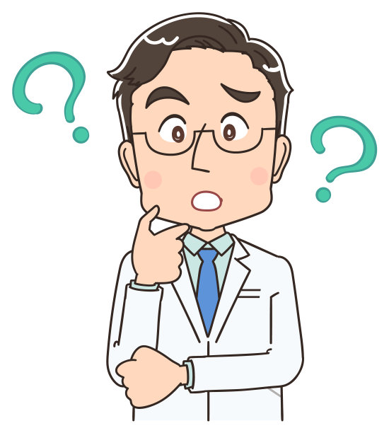 一个穿白大褂的男医生。他有怀疑。图片下载