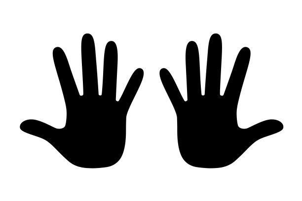 双手图标集(黑色和白色)图片下载