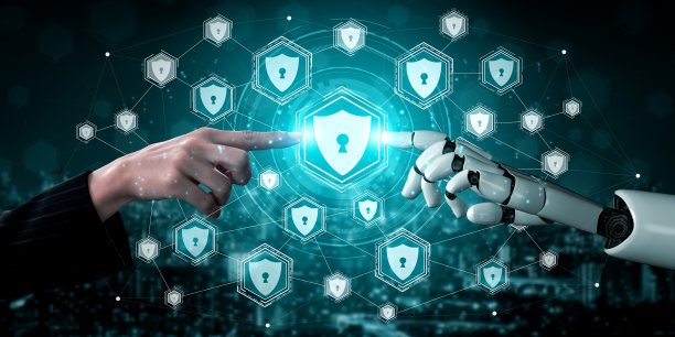 未来的人工智能机器人和半机械人。图片下载