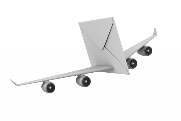 白色背景上有翅膀的信封。孤立的3 d演示图片下载