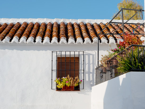 西班牙老房子的局部图片下载