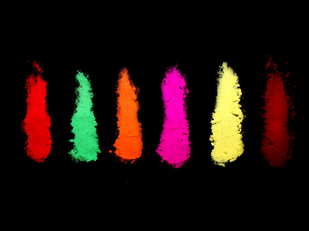 干色艺术与红，绿，黄，粉，橙和棕色图片下载