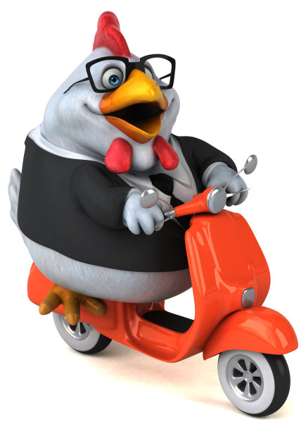 有趣的鸡- 3D插图图片下载