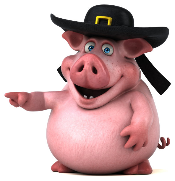 乐趣猪- 3D插图素材图片