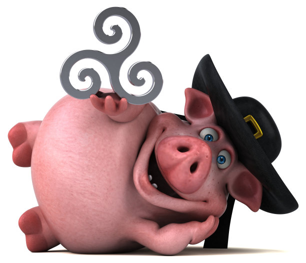 乐趣猪- 3D插图图片下载