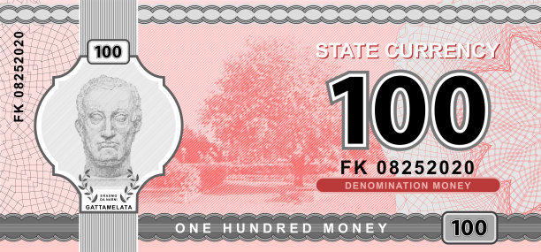 矢量钱钞票插图加塔梅拉塔肖像多纳泰罗。国家的货币。钞票背面。假钱。一百的钱图片下载