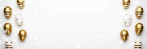 寻找复活节彩蛋。复活节作文:金灿灿的彩蛋在篮子里。贺卡时尚设计。给你海报或传单图片下载