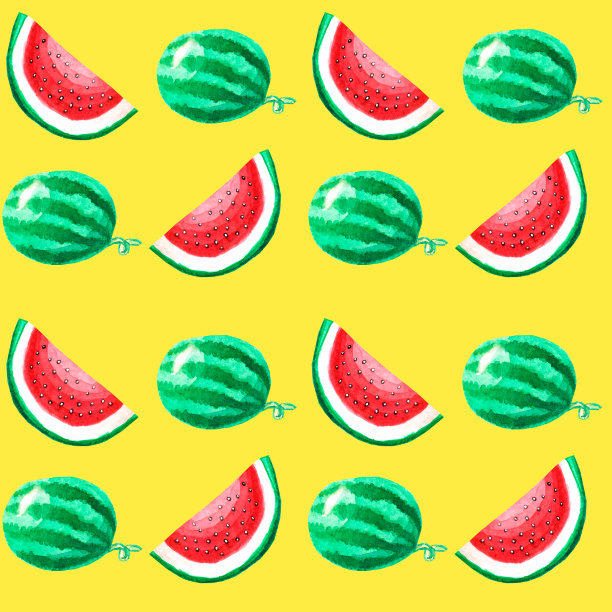 西瓜多汁的夏季水果模式图片下载
