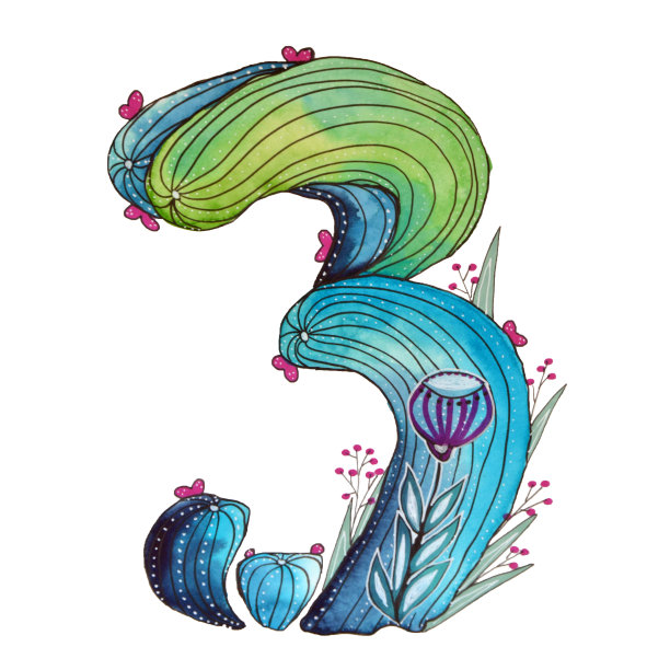 仙人掌幻想水彩插图的第三图片下载