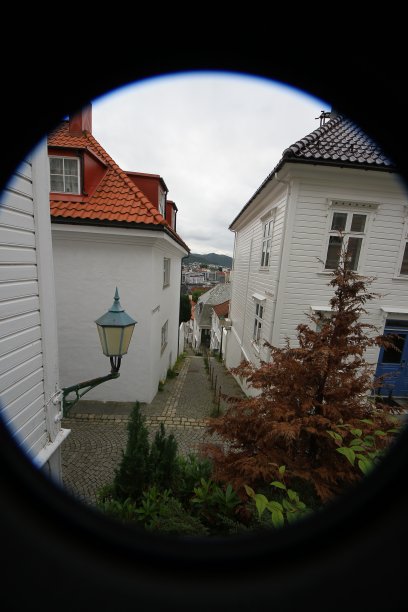 卑尔根街，木制房屋，挪威图片下载