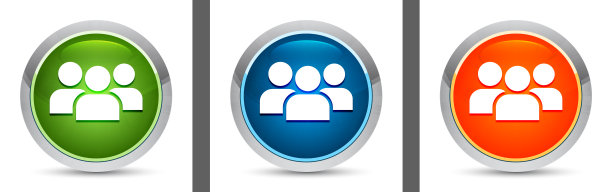 用户组图标现代设计圆形按钮设置插图图片下载