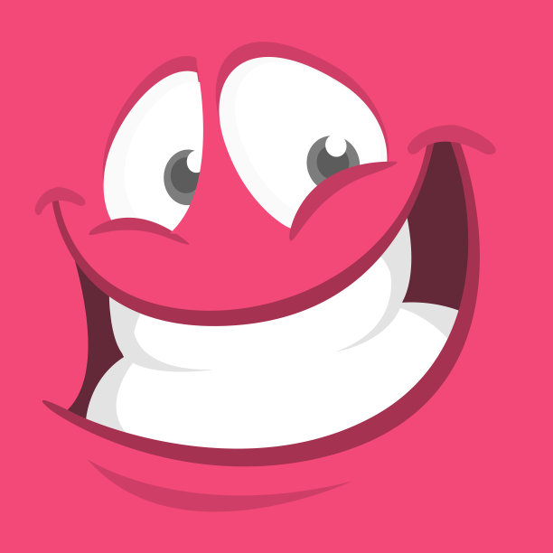 有趣的卡通怪物脸。矢量怪物方块化身图片下载