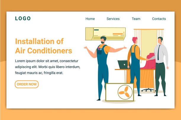 空调横横幅的安装图片下载