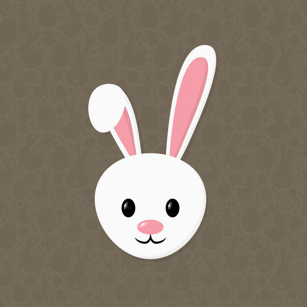 棕色背景下的复活节兔子快乐。向量图片下载