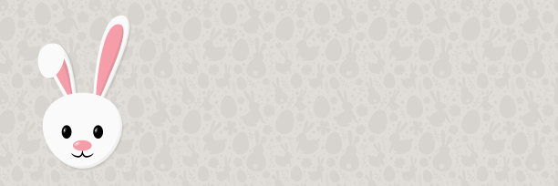 空复活节背景与可爱的兔子。模板的横幅。向量图片下载